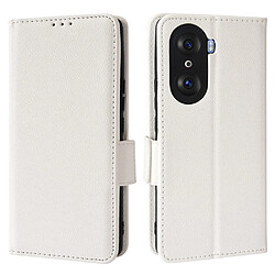 Etui en PU texture litchi, fermeture aimantée, antichoc avec support blanc pour votre Honor 60