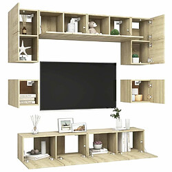 Avis Maison Chic Ensemble de meubles TV 8 pcs | Banc TV Moderne pour salon | Meuble de Rangement - Chêne sonoma Aggloméré -MN17461