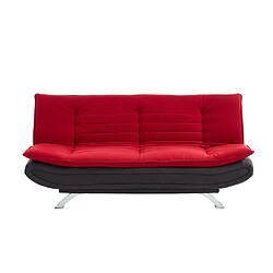 Vente-Unique Canapé convertible clic-clac en tissu DEMIDO III - Bicolore rouge et anthracite