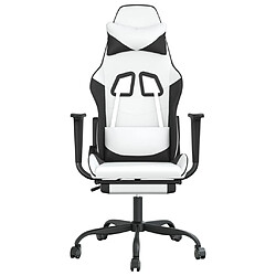 Avis vidaXL Chaise de jeu de massage avec repose-pied Blanc&amp;Noir Similicuir