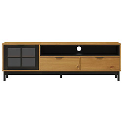 Acheter vidaXL Meuble TV avec porte vitrée FLAM 158x40x50cm bois massif de pin