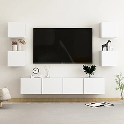 vidaXL Ensemble de meubles TV 6 pcs Blanc Bois d'ingénierie