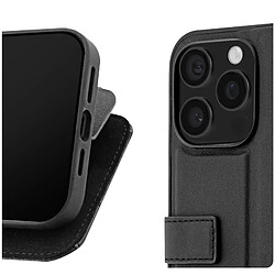 BMW Étui pour iPhone 14 Pro Portefeuille Cuir Véritable Noir pas cher