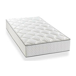 DEKO DREAM Ensemble matelas ressorts + sommier tapissier 90 x 190 - Epaisseur 23 cm - Confort équilibré - Galon gris