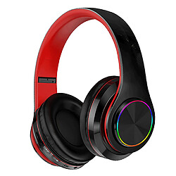 Casque Sport Bluetooth Sans Fil Casque Rechargeable FM TF Noir + Rouge pas cher