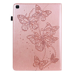 Etui en PU motif de papillons avec porte-carte or rose pour votre Samsung Galaxy Tab A 8.0 Wi-Fi (2019) SM-T290