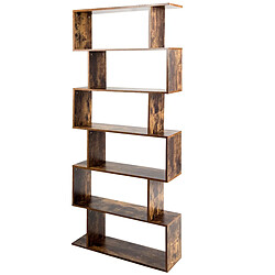 Decoshop26 Bibliothèque pour livres étagère de rangement à 6 niveaux de style industrielle et vintage 20_0000283