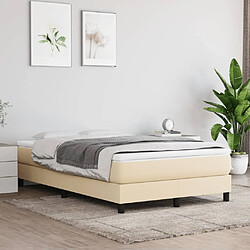 Avis Maison Chic Lit adulte- Lit + matelas,Sommier à lattes de lit avec matelas crème 120x190 cm tissu -GKD78306