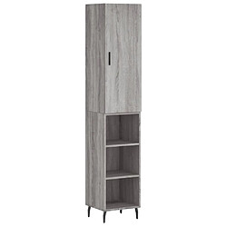 vidaXL Buffet haut Sonoma gris 34,5x34x180 cm Bois d'ingénierie