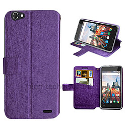 Htdmobiles Housse etui portefeuille pour Archos 50 Helium Plus + film ecran - MAUVE