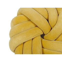 Beliani Coussin AKOLA Velours 30 x 30 cm Unicolore Moutarde pas cher