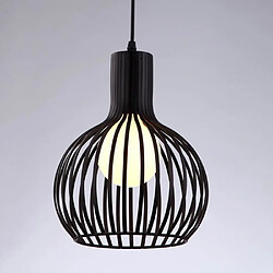 Stoex Lustre Suspensions Industrielle Cage fer Lustre Abat-Jour E27 Noir