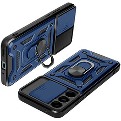 Avizar Coque pour Samsung Galaxy M55 Bague Support Cache Caméra Coulissant Bleu Nuit