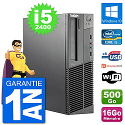 PC Lenovo M92p SFF Intel i5-2400 RAM 16Go Disque Dur 500Go Windows 10 Wifi - Occasion