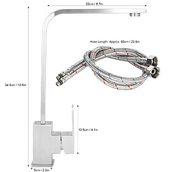 ComfortXL Robinet de mélange g1/2 avec rotation à 360° en acier inoxydable 304