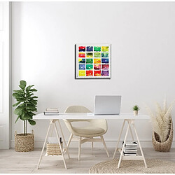 EPIKASA Impression sur Toile Couleur Abstract, Multicouleur, Polyester, 60x3x60 cm pas cher