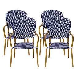 Habitat Et Jardin Lot de 4 chaises d'extérieur bistro Maya - Bleu