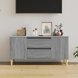 Avis Maison Chic Meuble TV scandinave gris - Banc TV pour salon Sonoma 102x44,5x50 cm Bois d'ingénierie -MN96075