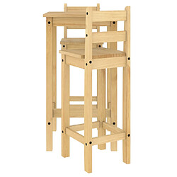 Avis vidaXL Ensemble de bar 3 pcs Bois de pin massif