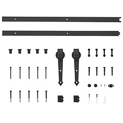 Acheter vidaXL Kit de quincaillerie de porte coulissante 183 cm Acier Noir