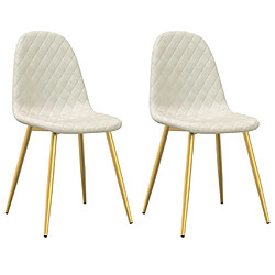 Maison Chic Lot de 2 Chaises à manger | Chaise de salle à manger cuisine crème velours -GKD26071