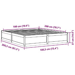 Vidaxl Cadre de lit 180x200 cm bois de pin massif pas cher