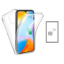 PHONECARE Kit Coque 3x1 360° Impact Protection + 1 GripHolder + 1 Support GripHolder Blanc pour Xiaomi Redmi 10C - Transparent/Blanc