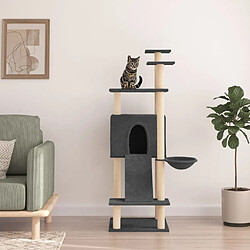 Arbre à chat avec griffoirs,niche pour chat en sisal Gris foncé 153 cm -MN58975