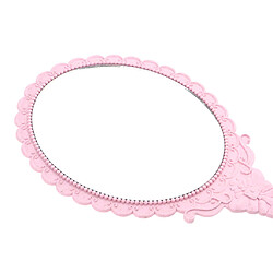 Avis Miroir de poche antique avec motif en relief rose pour maquillage rose pâle