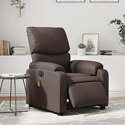 Maison Chic Fauteuil Relax pour salon, Fauteuil de massage inclinable électrique marron similicuir -GKD69709