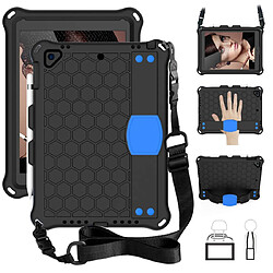 Wewoo Coque Pour iPad Air / Air 2 / Pro 9.7 / iPad 9.7 2017 / iPad 9.7 2018 Honeycomb Design EVA + PC Housse de protection antichoc à quatre coins avec sangles Noir Bleu