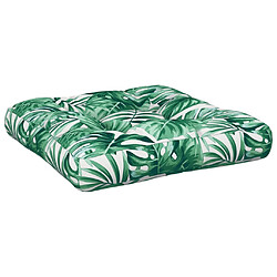 Avis vidaXL Coussins de palette lot de 2 motif de feuilles tissu