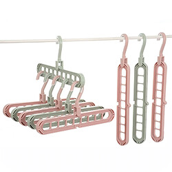 Wewoo Accueil Rangement Organisation Cintres Séchoir Rack Foulard en plastique Rose pas cher