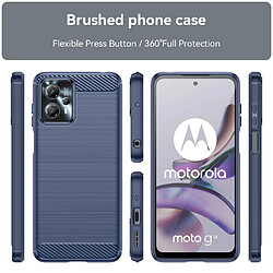 Htdmobiles Coque pour Motorola Moto G13 4G / G23 4G / G53 5G - housse etui silicone gel carbone + film ecran - BLEU FONCE