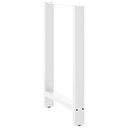 Avis vidaXL Pieds de table basse blanc 2 pcs 60x(90-91) cm acier