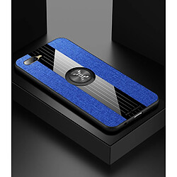 Wewoo Coque Souple Pour OPPO K1 / R15X XINLI tissu de couture Antichoc TPU Housse de protection avec support d'anneau bleu