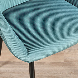 Acheter Toilinux Lot de 2 Fauteuils de table Giulia effet velours - Bleu canard