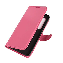 Etui en PU peau de litchi magnétique avec support rose pour Xiaomi Mi Note 10 Lite