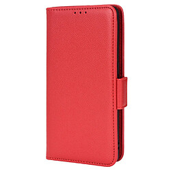 Etui en PU texture litchi avec support, rouge pour votre Oppo A94 4G/F19 Pro 4G/Reno5 F 4G/Reno5 Lite