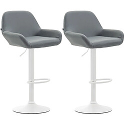 Acheter Non Lot de 2 tabourets de bar Braga simili cuir blanc