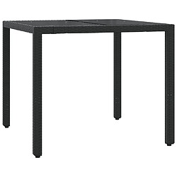 Acheter Maison Chic Ensemble de bistro 3 pcs avec coussins,Table + chaises + coussins de jardin noir résine tressée -GKD368901