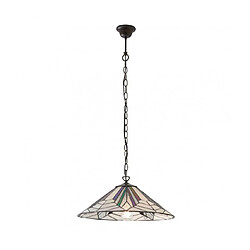 Interiors 1900 Suspension 1 ampoule 48 cm Astoria, verre et métal