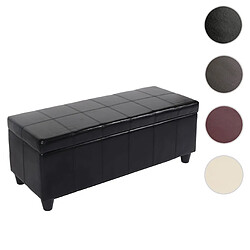 Mendler Banc banquette rembourrée coffre de rangement Kriens, cuir reconstitué, 112x45x45cm ~ noir