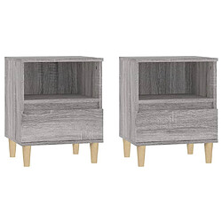 Maison Chic Lot de 2 Tables de chevet - Tables de Nuit Sonoma gris 40x35x50 cm