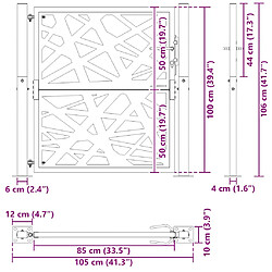 vidaXL Portail de jardin noir 105x105 cm acier conception de lumière pas cher