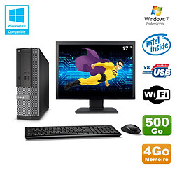 Lot PC Dell Optiplex 3020 SFF Intel G3220 3GHz 4Go 500Go DVD Wifi W7 + Ecran 17" - Occasion