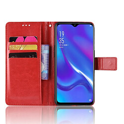 Wewoo Housse Coque Pour Oppo Reno Une rétro en cuir avec texture un cheval fou et un porte-cartes et un cadre photo Rouge pas cher