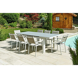 Table de jardin rectangulaire en aluminium gris perle Ibiza Perle - 6/8 places - Jardiline