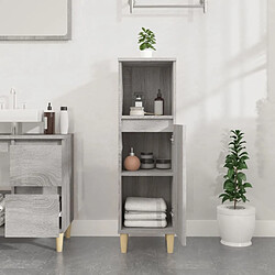 Avis Maison Chic Armoire salle de bain,Meuble de rangement de salle de bain,Meuble haut sonoma gris 30x30x100 cm -GKD644406