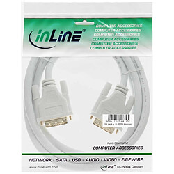 Câble InLine® DVI-D 24 + 1 mâle vers mâle DVI Dual Link blanc / or 5 m